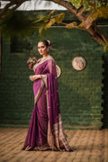 Regal Violet Jamdani Baluchari Saree