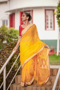 Holud Lal Kalka Jamdani Saree