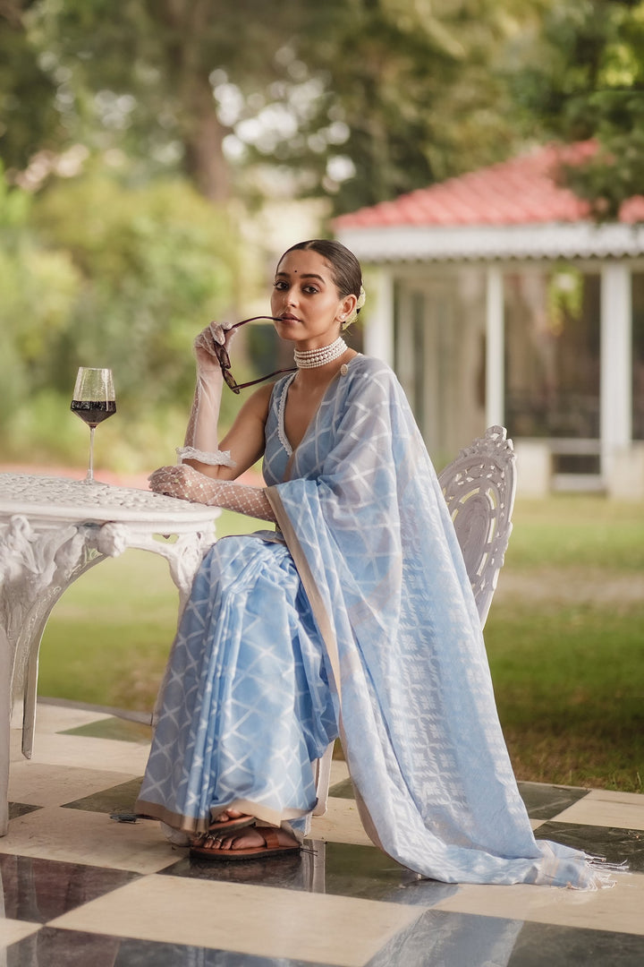 Elysian Pastel Sky Jamdani Saree