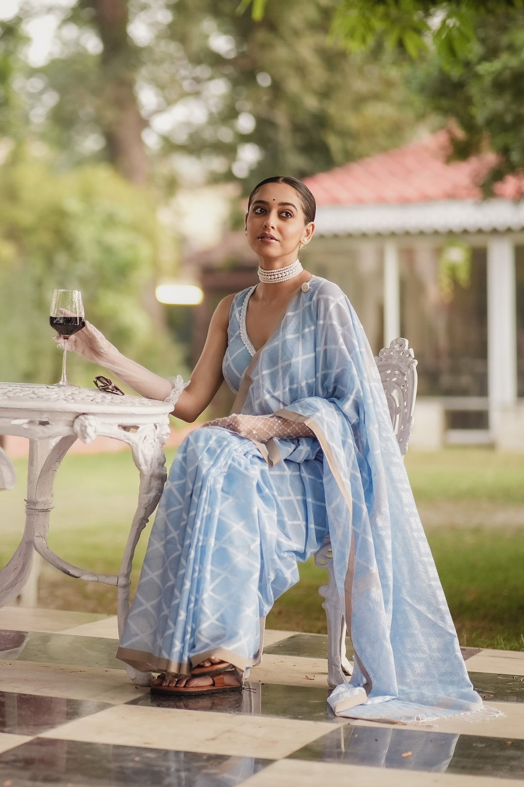 Elysian Pastel Sky Jamdani Saree