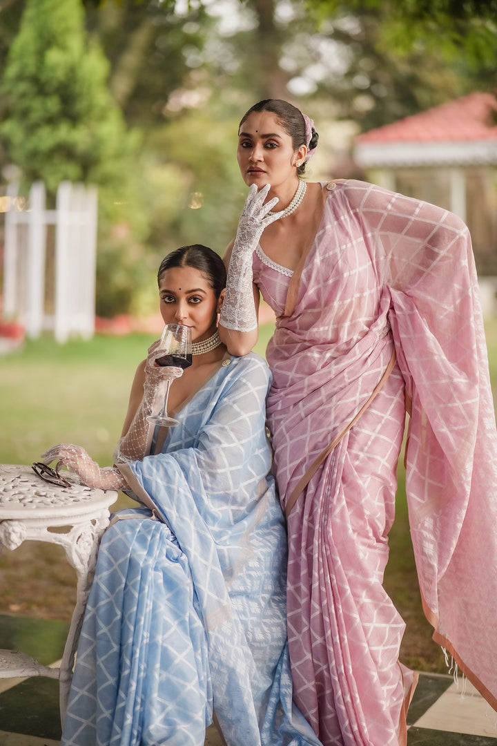Elysian Pastel Sky Jamdani Saree