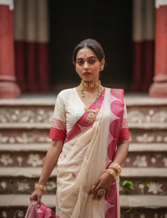 Lal Par Sada Sarees