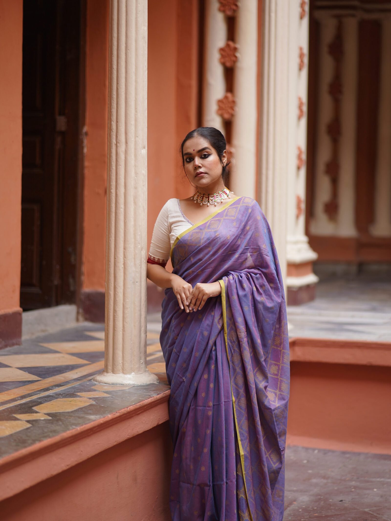 Blueberry Jamdani saree online