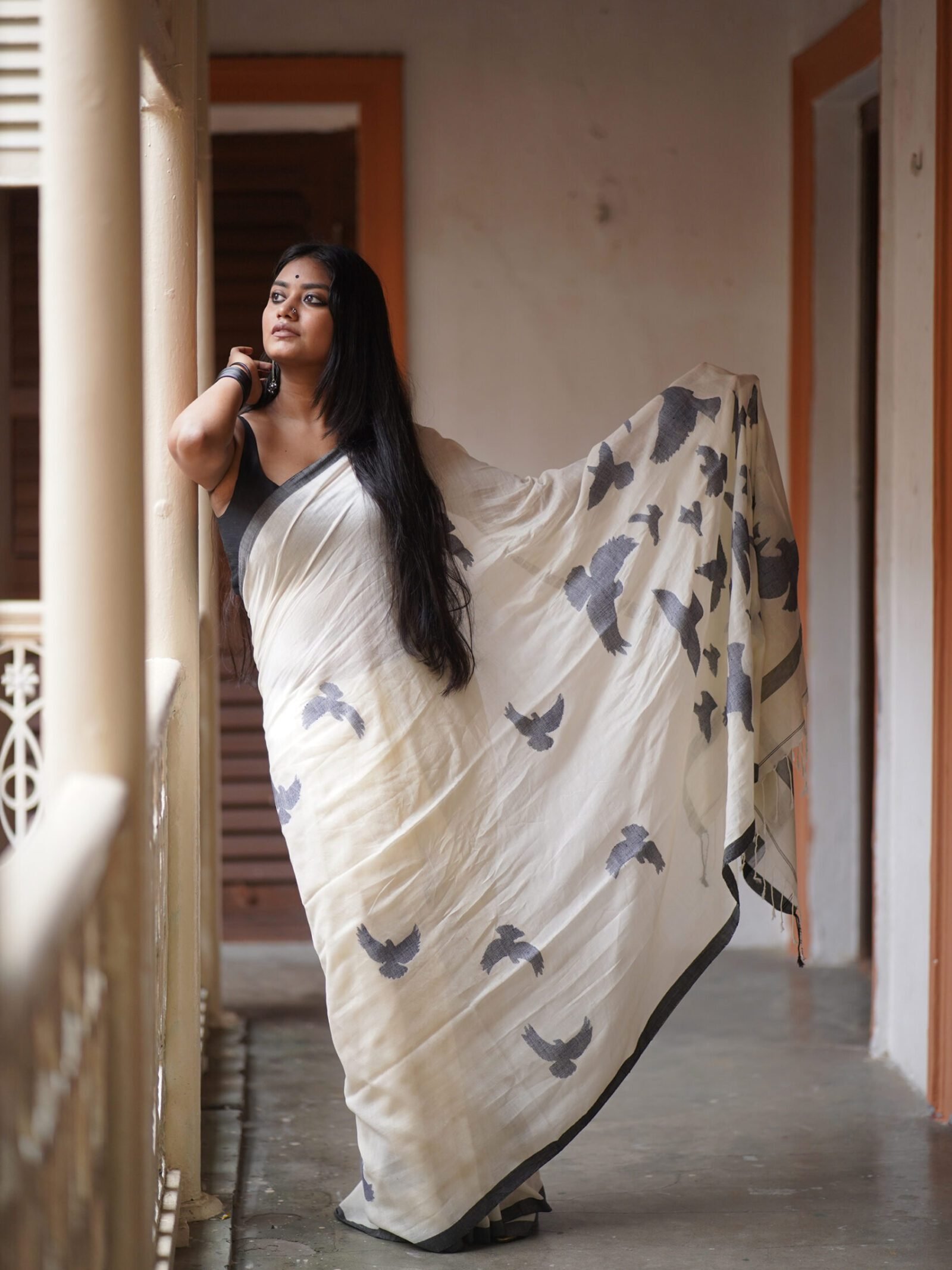 Happy Bird Jamdani saree online