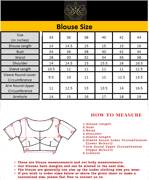 Blouse Size Chart