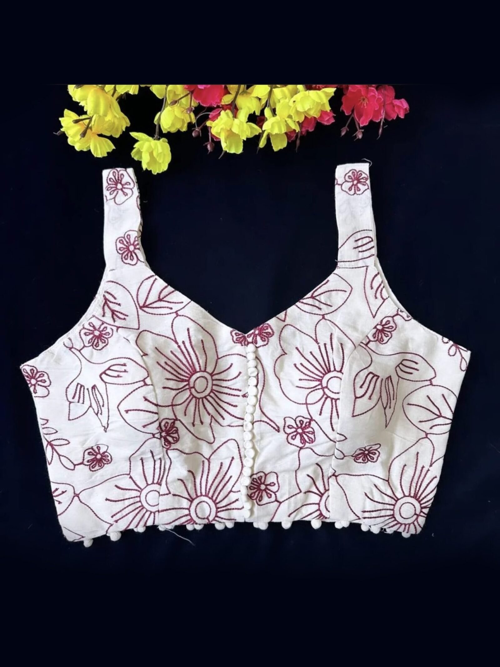 Pristine Pearl - Floral Embroidery