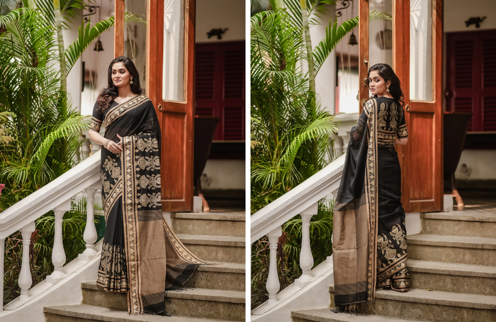 black jamdani sarees online